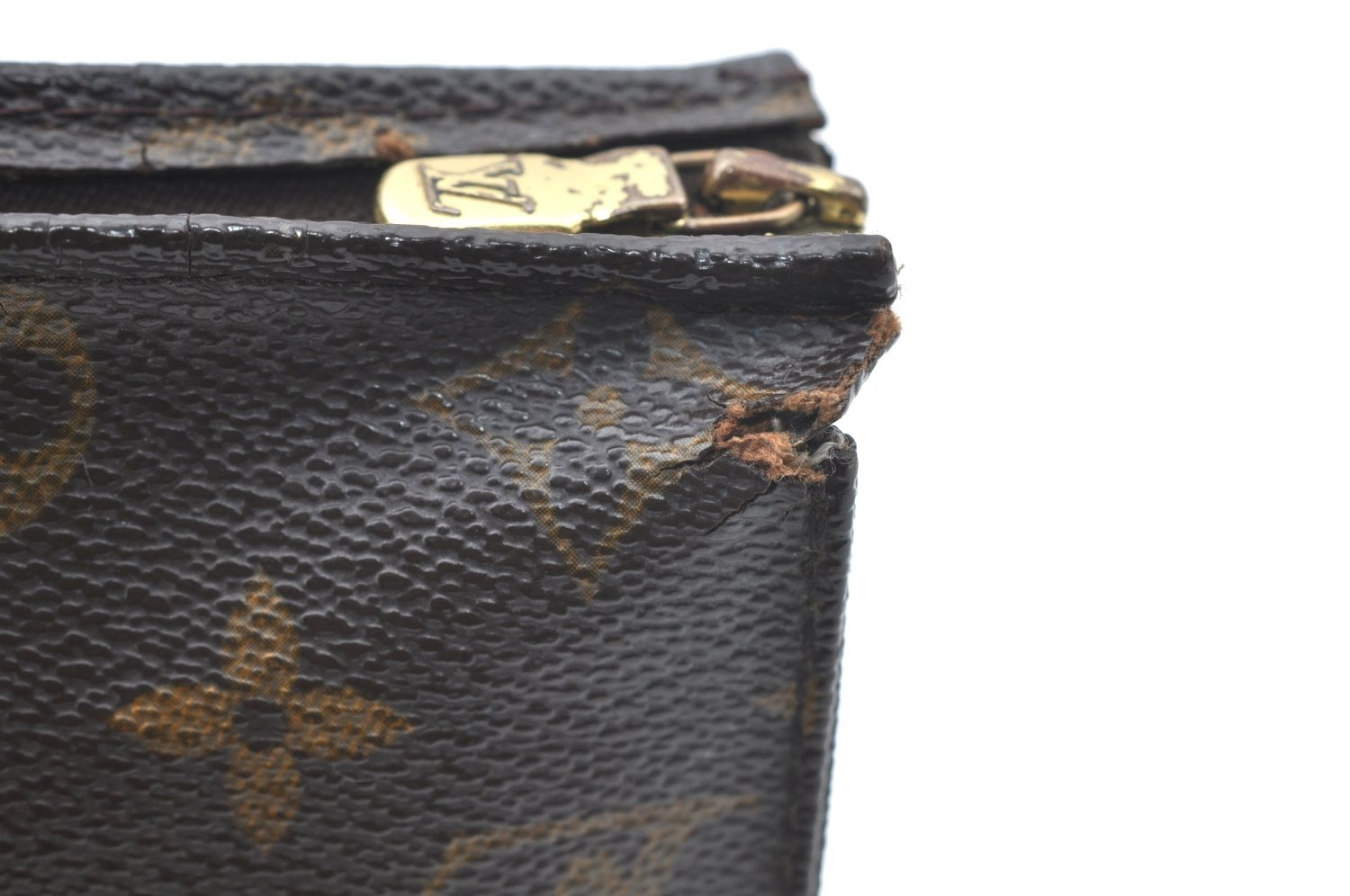 Authentic Louis Vuitton Monogram Poche Toilette 19 M47544 Cosmetics Pouch K4133