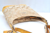 Auth COACH Signature Shoulder Cross Bag Canvas Enamel F17490 Beige Yellow K4136