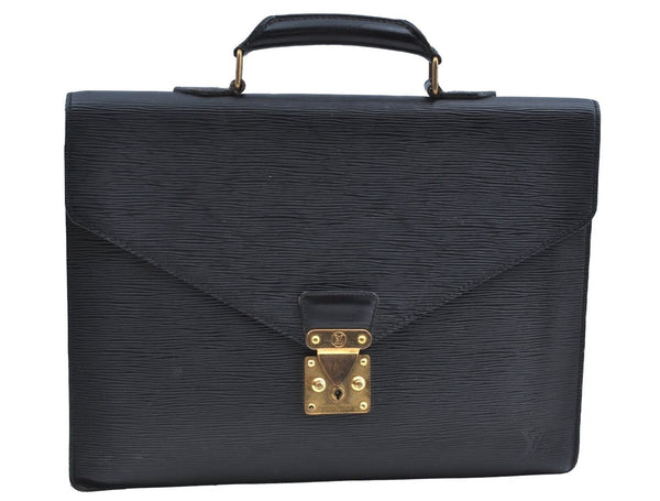 Authentic Louis Vuitton Epi Serviette Conseiller Briefcase Black M54422 LV K4137