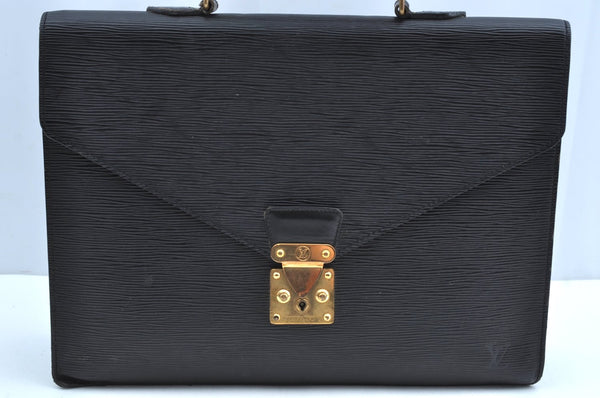 Authentic Louis Vuitton Epi Serviette Conseiller Briefcase Black M54422 LV K4137