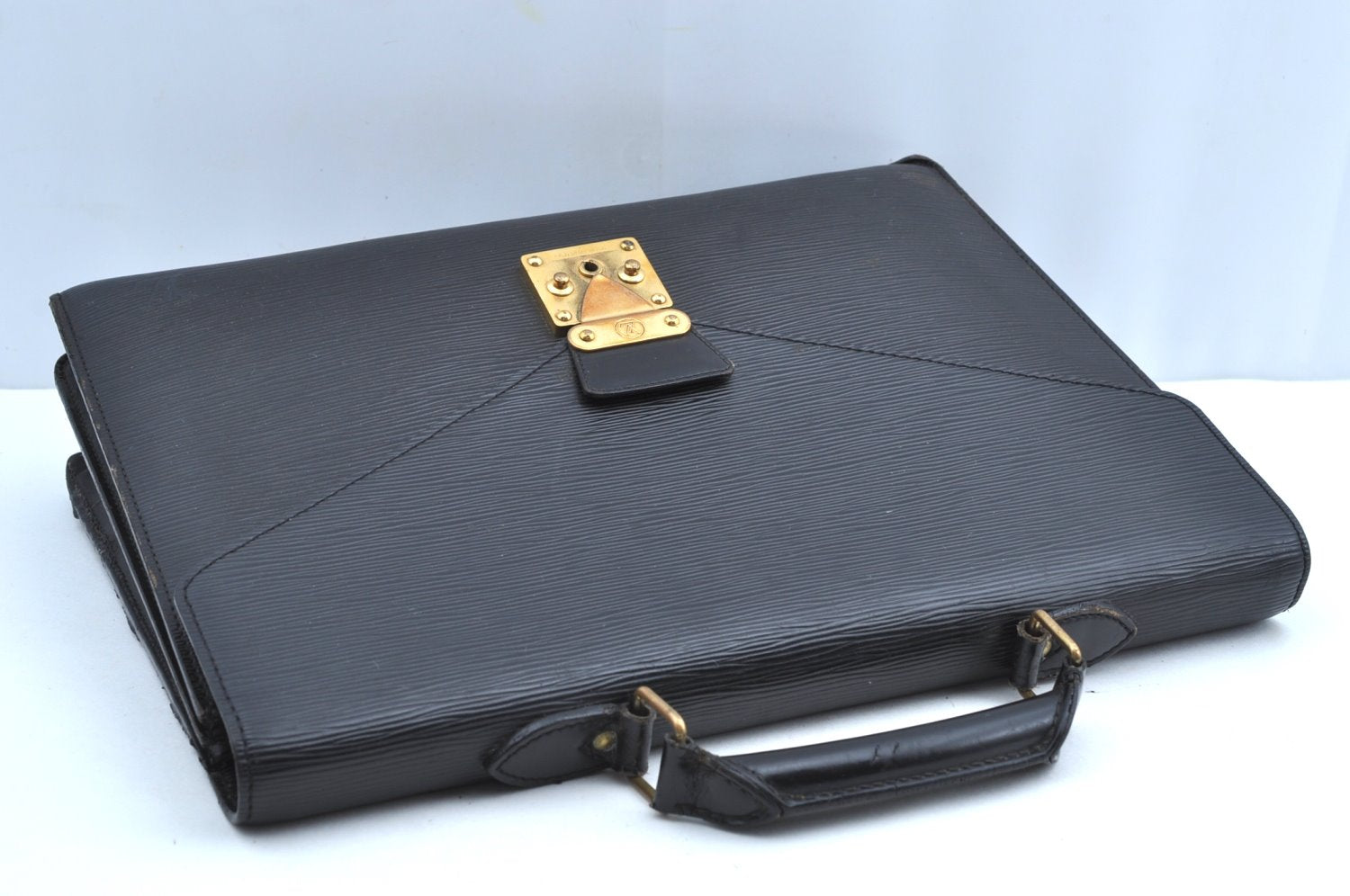 Authentic Louis Vuitton Epi Serviette Conseiller Briefcase Black M54422 LV K4137