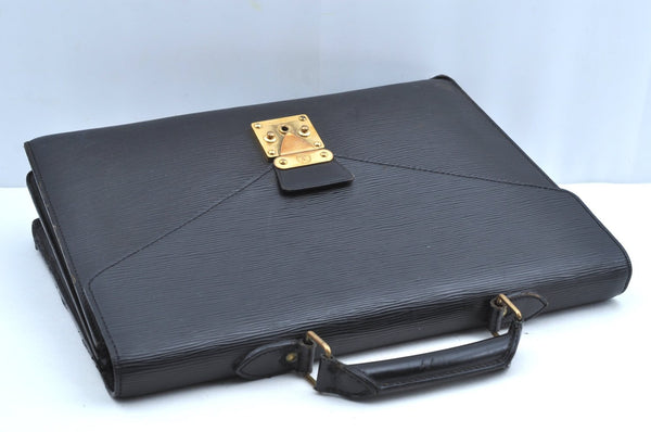 Authentic Louis Vuitton Epi Serviette Conseiller Briefcase Black M54422 LV K4137