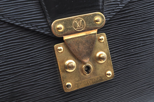 Authentic Louis Vuitton Epi Serviette Conseiller Briefcase Black M54422 LV K4137