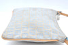 Authentic FENDI Zucchino Shoulder Cross Body Bag Canvas Leather Light Blue K4138