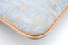 Authentic FENDI Zucchino Shoulder Cross Body Bag Canvas Leather Light Blue K4138