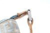 Authentic FENDI Zucchino Shoulder Cross Body Bag Canvas Leather Light Blue K4138