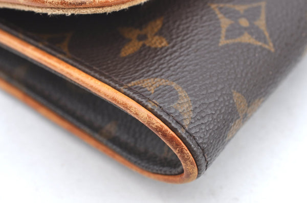 Authentic Louis Vuitton Monogram Pochette Twin GM Shoulder Bag M51852 LV K4142