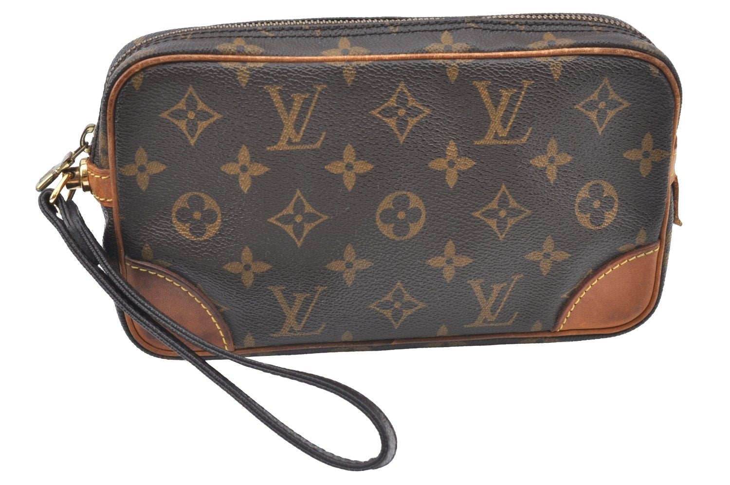 Authentic Louis Vuitton Monogram Marly Dragonne PM M51827 Clutch Hand Bag K4144