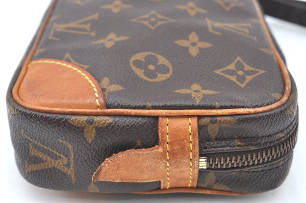 Authentic Louis Vuitton Monogram Marly Dragonne PM M51827 Clutch Hand Bag K4144