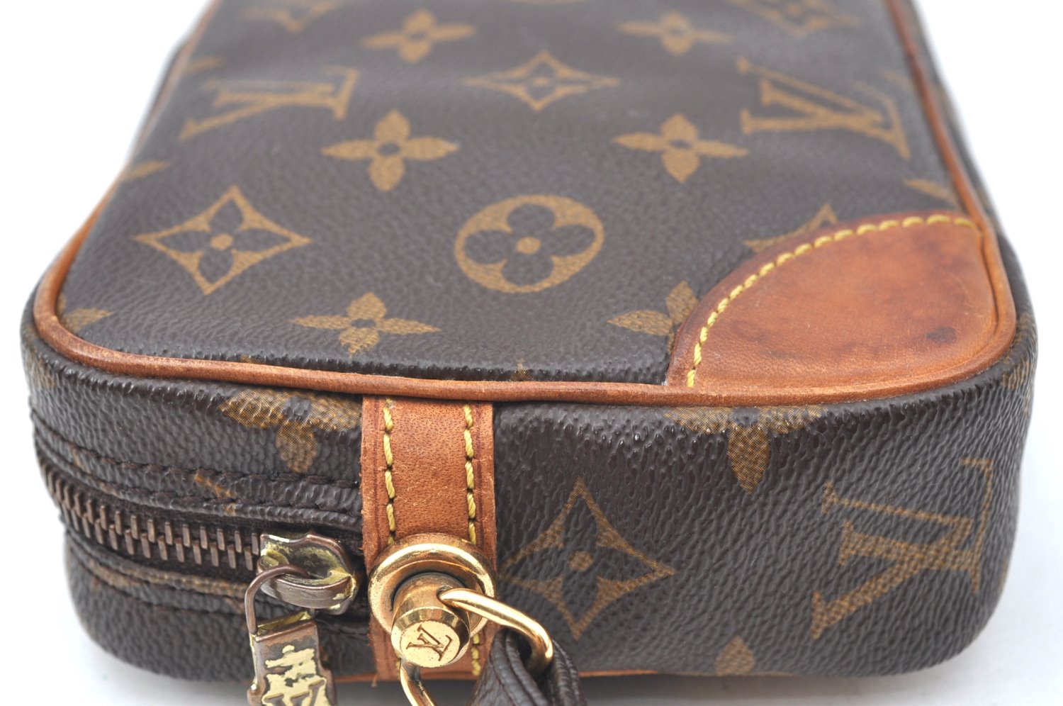 Authentic Louis Vuitton Monogram Marly Dragonne PM M51827 Clutch Hand Bag K4144