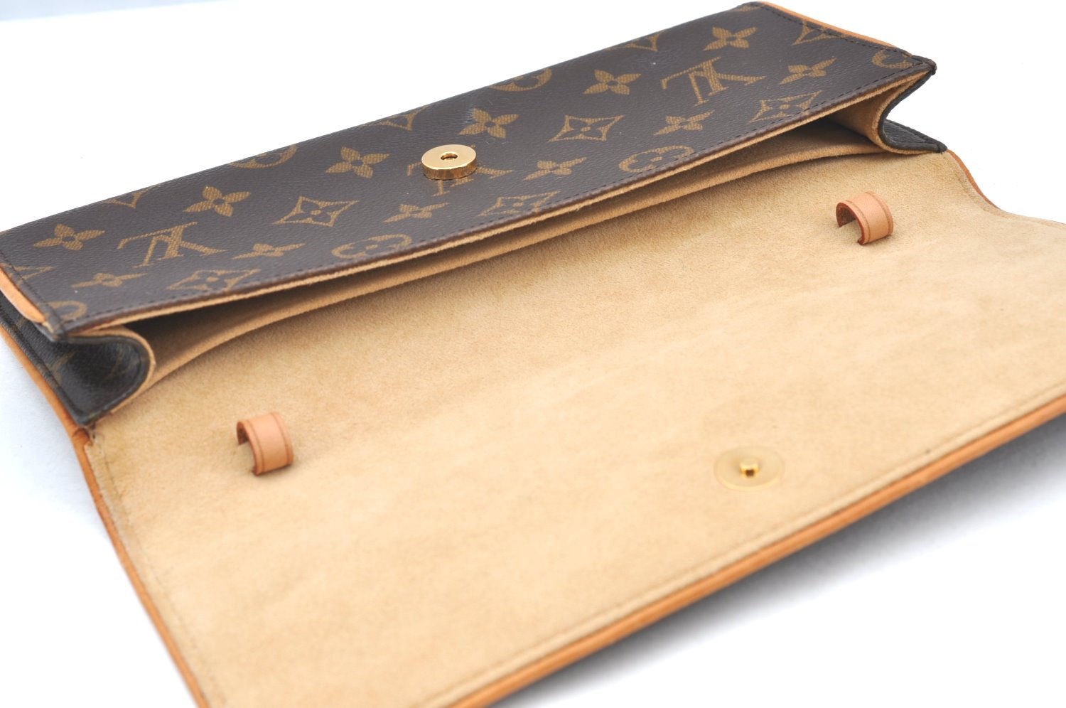 Authentic Louis Vuitton Monogram Pochette Twin GM Shoulder Bag M51852 LV K4146