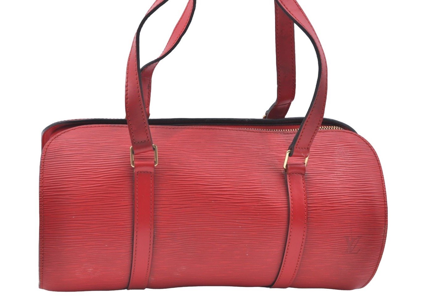 Authentic Louis Vuitton Epi Soufflot Hand Bag Red M52227 LV K4148