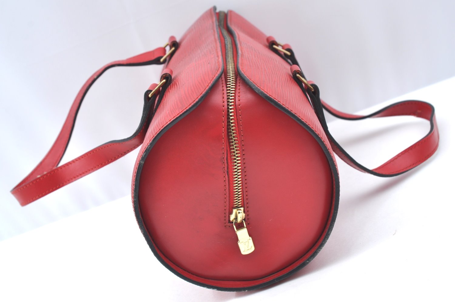 Authentic Louis Vuitton Epi Soufflot Hand Bag Red M52227 LV K4148