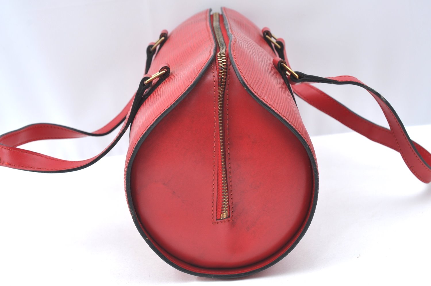 Authentic Louis Vuitton Epi Soufflot Hand Bag Red M52227 LV K4148