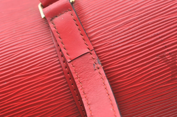 Authentic Louis Vuitton Epi Soufflot Hand Bag Red M52227 LV K4148