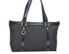 Authentic GUCCI Abbey Shoulder Tote Bag GG Canvas Enamel 141470 Black K4149