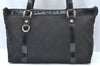 Authentic GUCCI Abbey Shoulder Tote Bag GG Canvas Enamel 141470 Black K4149