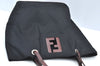 Authentic FENDI Vintage Shoulder Hand Bag Purse Nylon Leather Black K4152