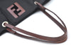 Authentic FENDI Vintage Shoulder Hand Bag Purse Nylon Leather Black K4152