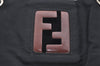 Authentic FENDI Vintage Shoulder Hand Bag Purse Nylon Leather Black K4152