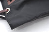 Authentic FENDI Vintage Shoulder Hand Bag Purse Nylon Leather Black K4152