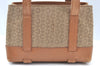 Authentic CELINE C Macadam Blason Pattern Hand Bag Canvas Leather Beige K4158