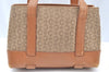 Authentic CELINE C Macadam Blason Pattern Hand Bag Canvas Leather Beige K4158