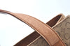 Authentic CELINE C Macadam Blason Pattern Hand Bag Canvas Leather Beige K4158