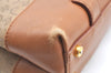 Authentic CELINE C Macadam Blason Pattern Hand Bag Canvas Leather Beige K4158