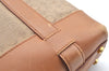 Authentic CELINE C Macadam Blason Pattern Hand Bag Canvas Leather Beige K4158