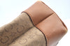 Authentic CELINE C Macadam Blason Pattern Hand Bag Canvas Leather Beige K4158