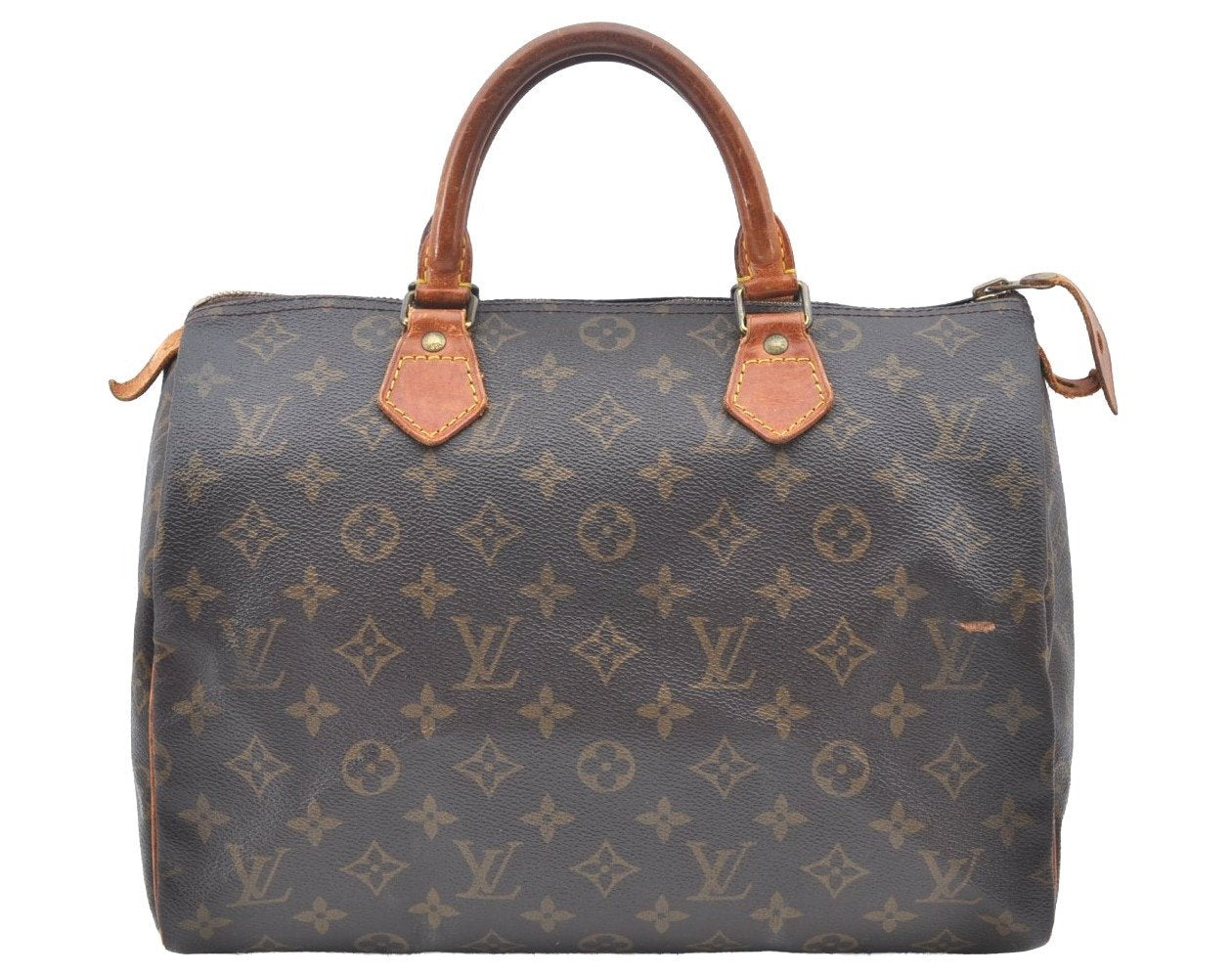 Authentic Louis Vuitton Monogram Speedy 30 Hand Boston Bag M41526 LV K4159