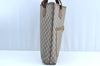 Authentic GUCCI Web Sherry Line GG Plus Tote Bag PVC Leather Brown K4163