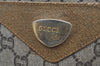Authentic GUCCI Web Sherry Line GG Plus Tote Bag PVC Leather Brown K4163