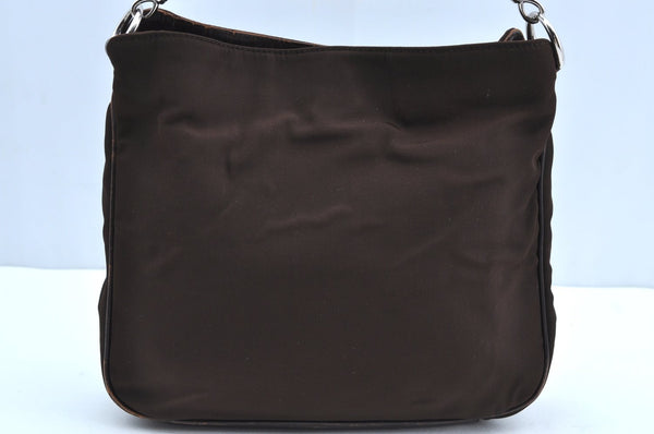 Authentic GUCCI Bamboo 2Way Shoulder Hand Bag Nylon Leather 0011638 Brown K4164