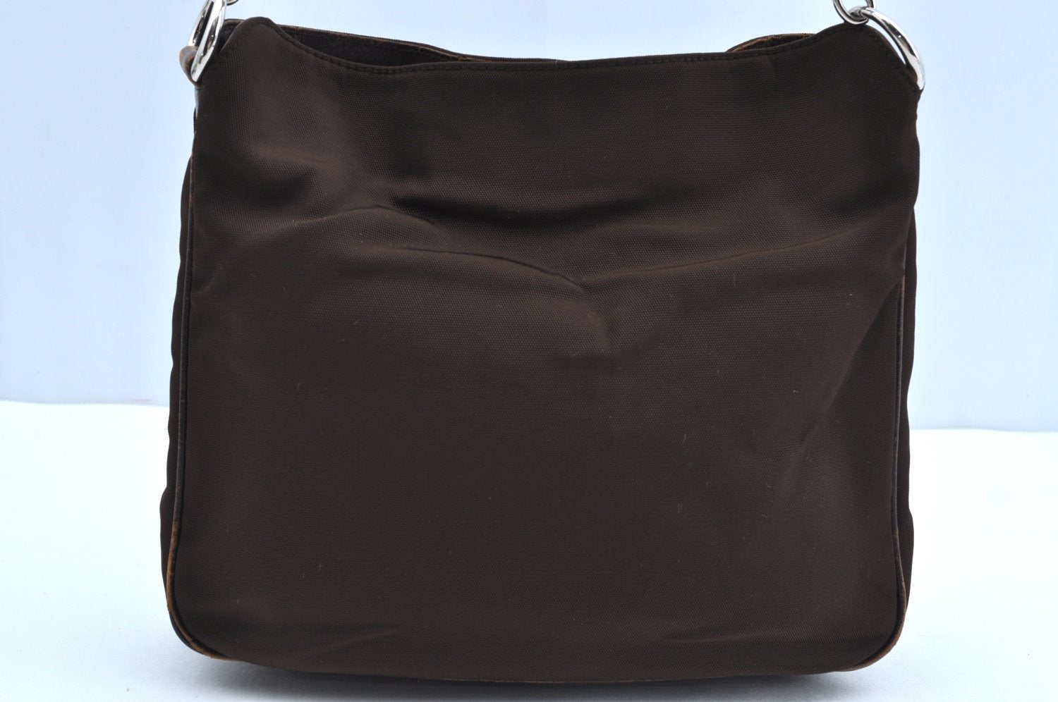 Authentic GUCCI Bamboo 2Way Shoulder Hand Bag Nylon Leather 0011638 Brown K4164