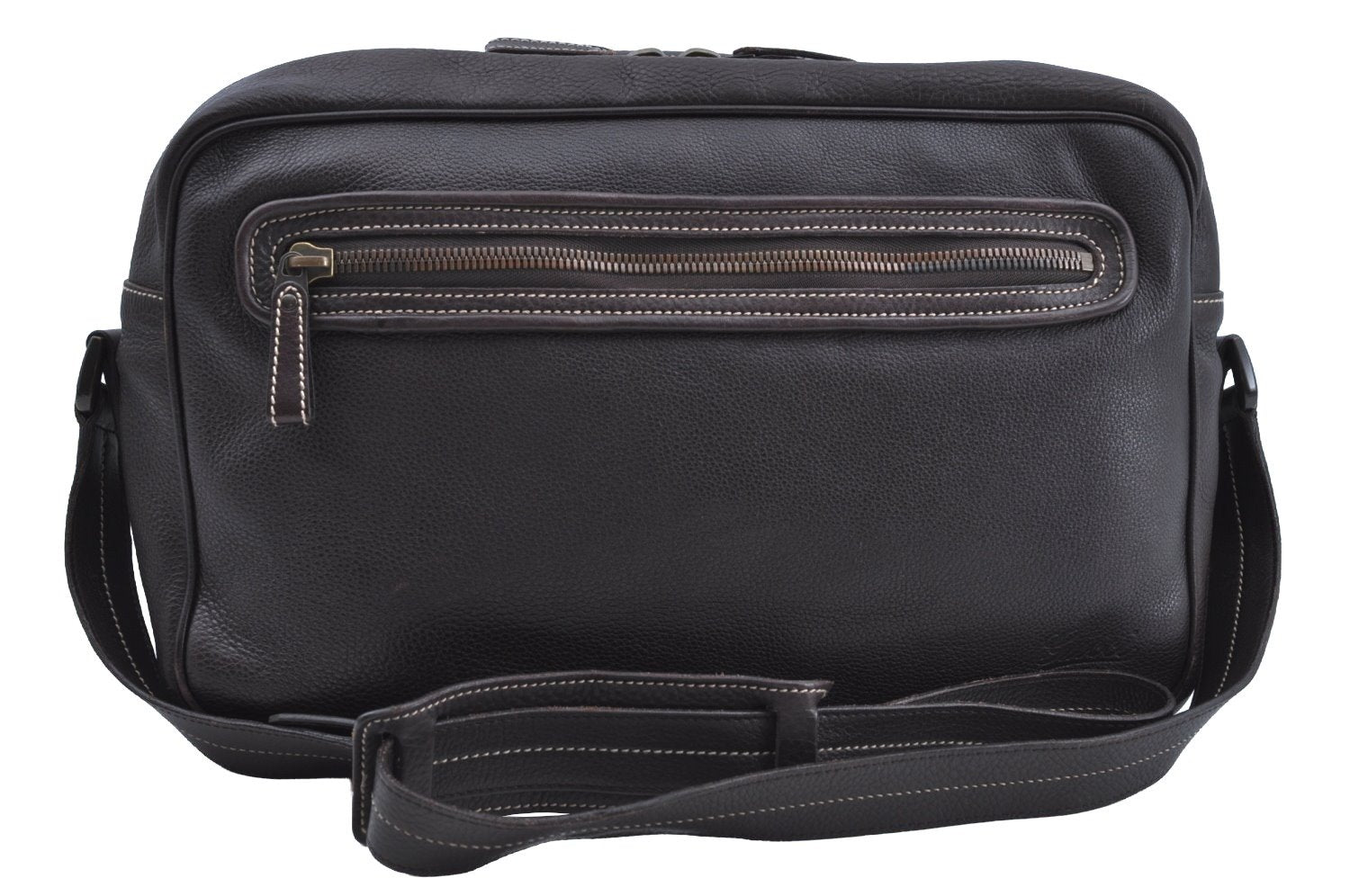 Authentic GUCCI Vintage Shoulder Cross Body Bag Leather Brown K4166