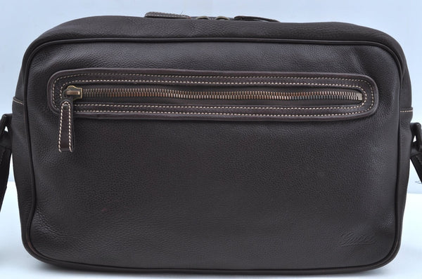 Authentic GUCCI Vintage Shoulder Cross Body Bag Leather Brown K4166