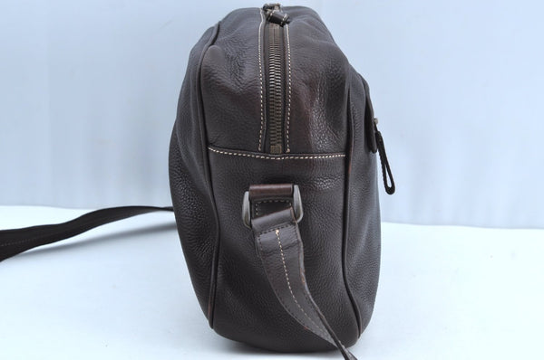 Authentic GUCCI Vintage Shoulder Cross Body Bag Leather Brown K4166