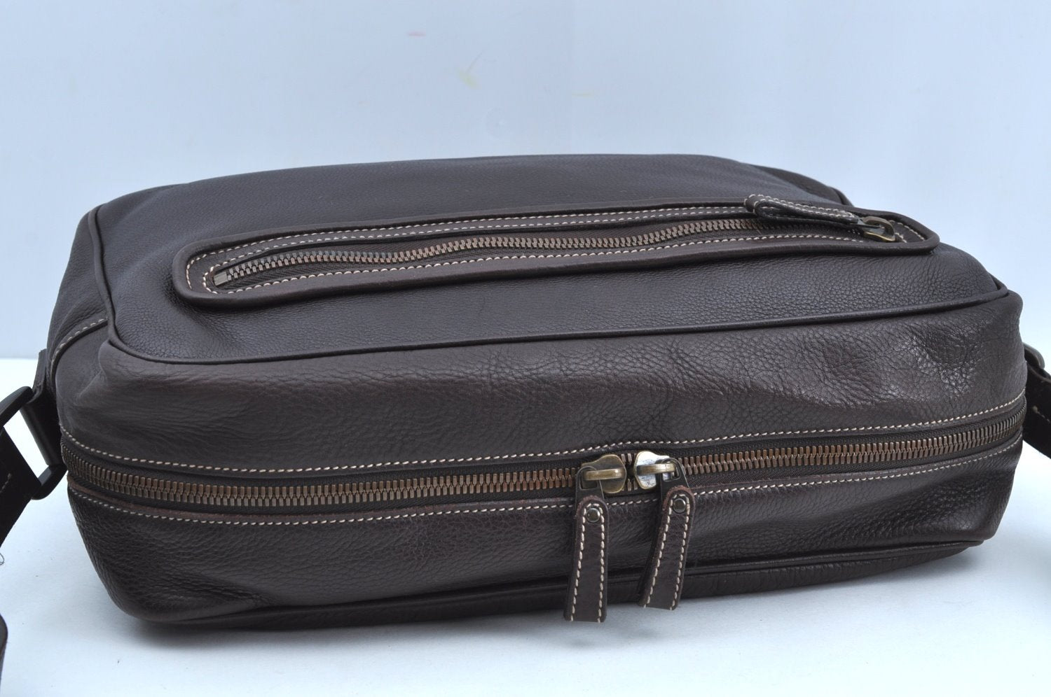 Authentic GUCCI Vintage Shoulder Cross Body Bag Leather Brown K4166