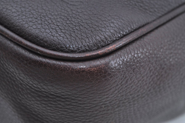 Authentic GUCCI Vintage Shoulder Cross Body Bag Leather Brown K4166