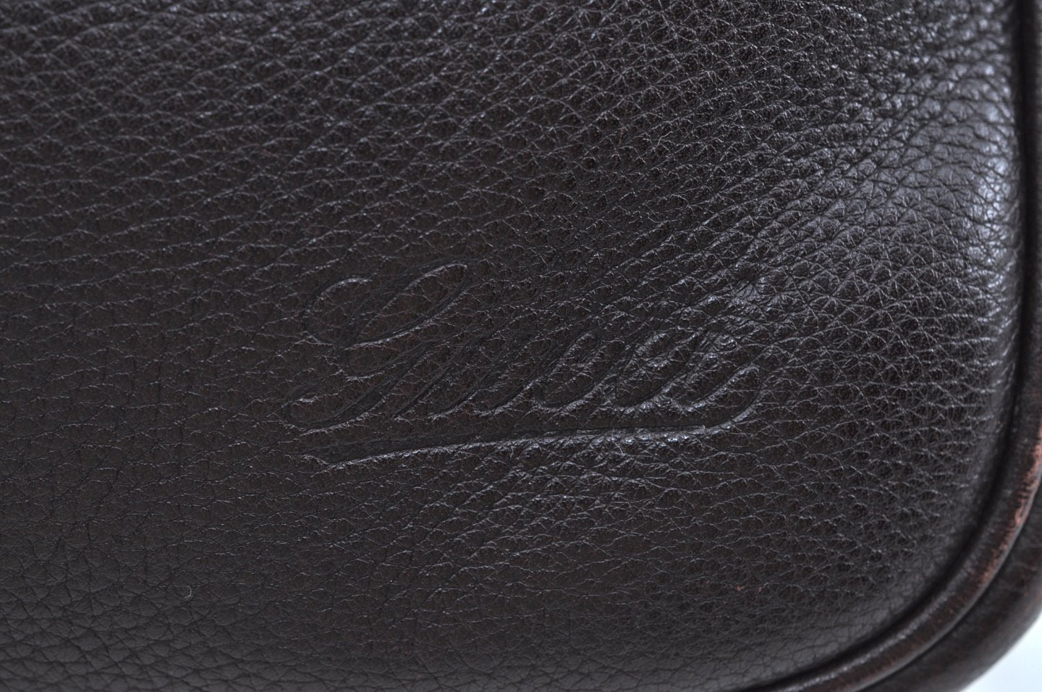 Authentic GUCCI Vintage Shoulder Cross Body Bag Leather Brown K4166