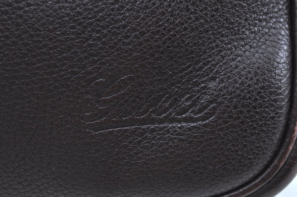 Authentic GUCCI Vintage Shoulder Cross Body Bag Leather Brown K4166
