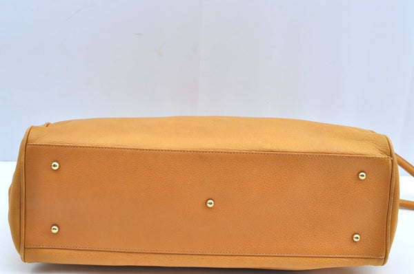 Authentic GUCCI Vintage Shoulder Bag Purse Leather Yellow Junk K4168