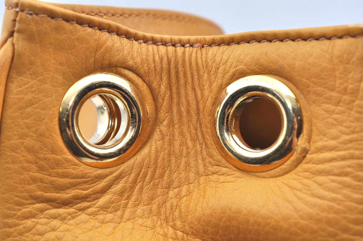 Authentic GUCCI Vintage Shoulder Bag Purse Leather Yellow Junk K4168