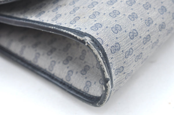 Authentic GUCCI Micro GG PVC Leather Shoulder Cross Body Bag Navy Blue K4169