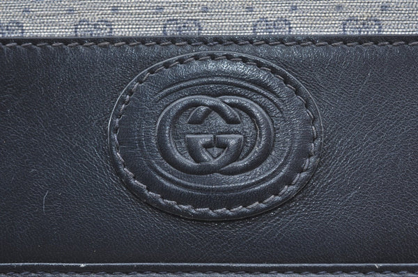 Authentic GUCCI Micro GG PVC Leather Shoulder Cross Body Bag Navy Blue K4169