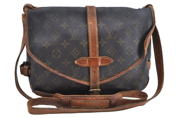 Authentic Louis Vuitton Monogram Saumur 30 Shoulder Cross Bag M42256 LV K4171