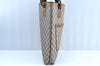 Authentic GUCCI Web Sherry Line GG Plus Tote Bag PVC Leather Brown K4173