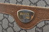 Authentic GUCCI Web Sherry Line GG Plus Tote Bag PVC Leather Brown K4173